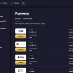 RollXO deposit interface showing AUD currency or available deposit methods